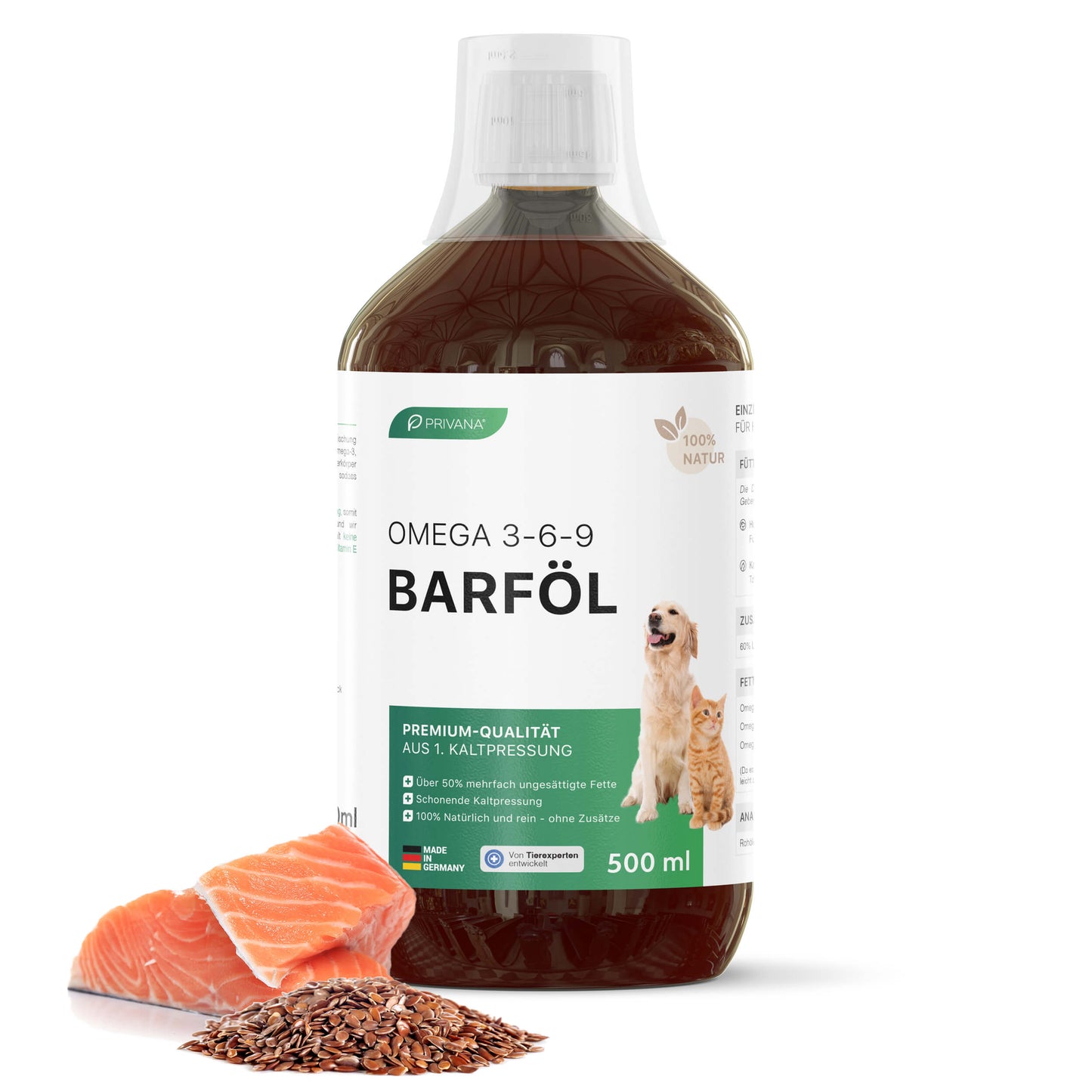 100% Reines Barföl für Hunde & Katzen (500ml)