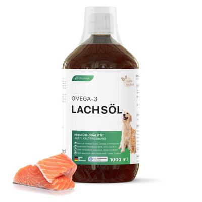 100% Reines Omega-3-Lachsöl für Hunde & Katzen (1000ml)