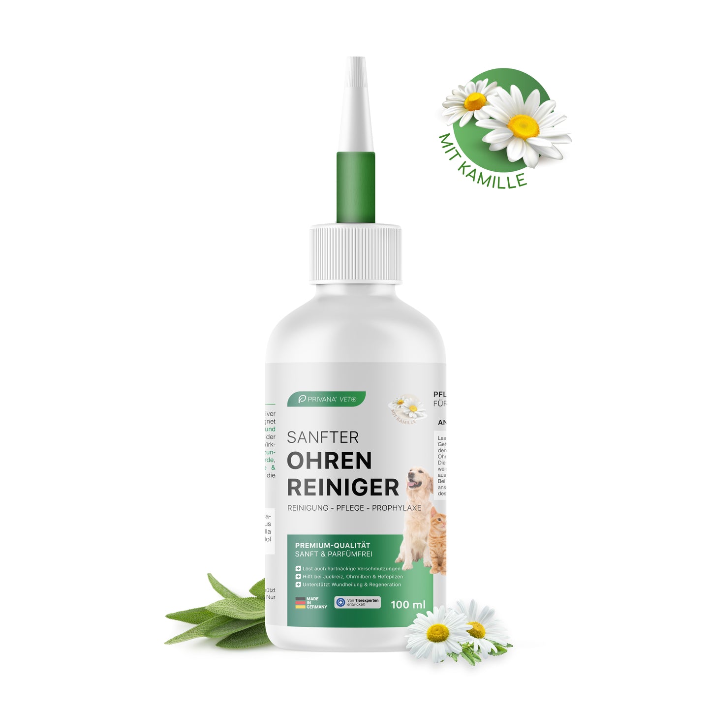 Sanfter Ohrenreiniger 3-in-1 für Hunde & Katzen (100ml)