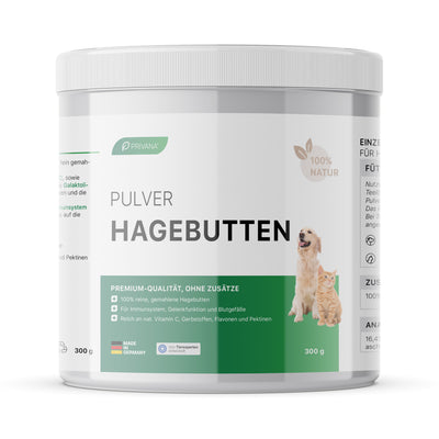 Reines Hagebutten-Pulver für Hunde & Katzen (300g)