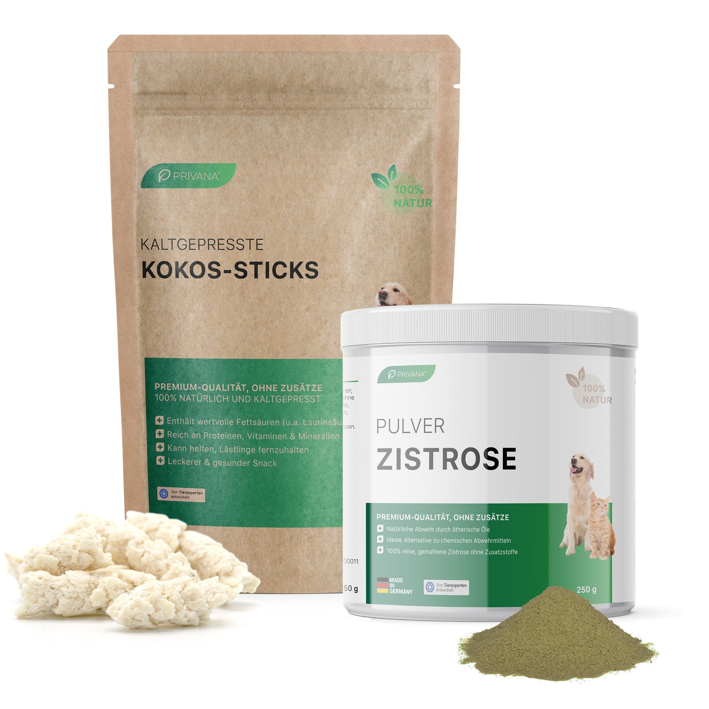 Kombi-Set "Zeckenschutz" für Hunde mit Zistrose (250g) & Kokossticks (500g)